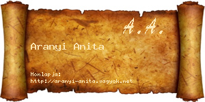Aranyi Anita névjegykártya
